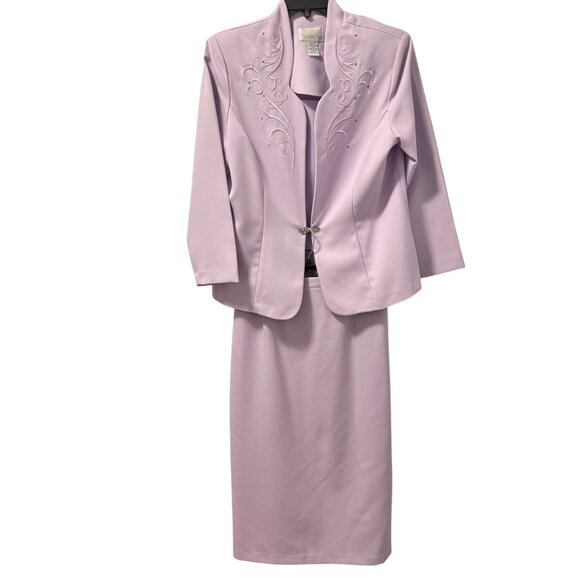 Pride & Joy Two Piece Formal Blazer Skirt Set Sz 18PT Lavender Outfit Set - Picture 1 of 12